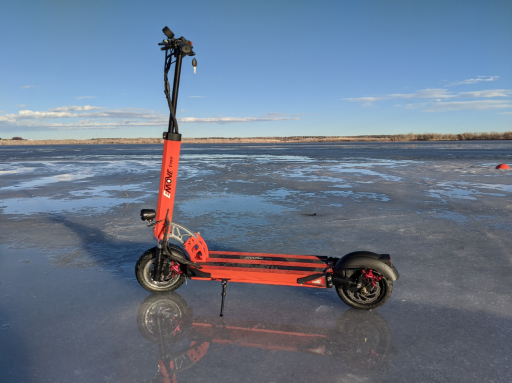 Emove Cruiser Full Picter on Frozen Lake